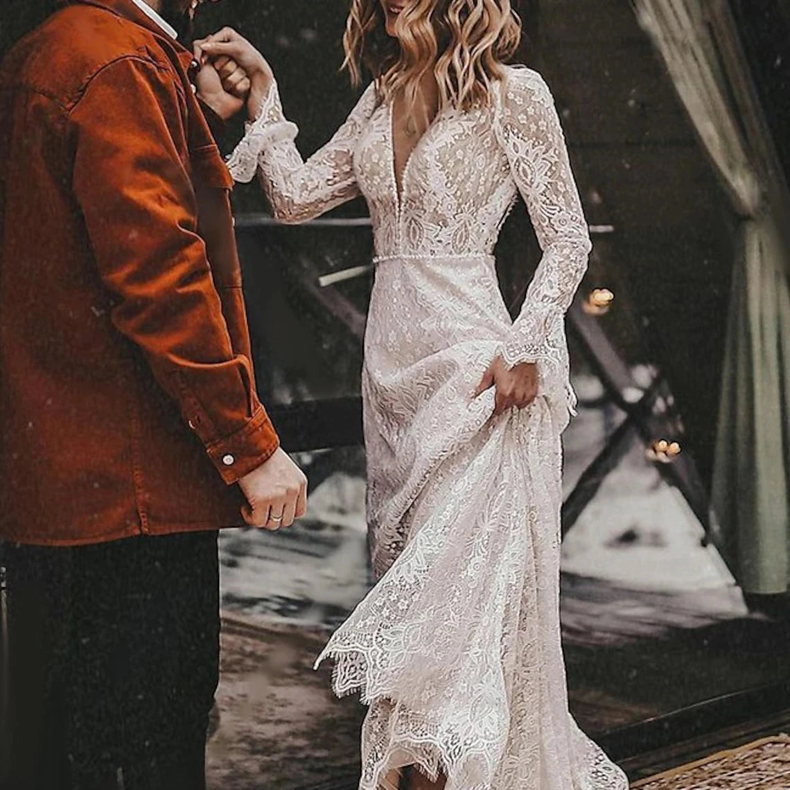 Robe de Mariée Boheme Avec Manche - Robe de mariée bohème