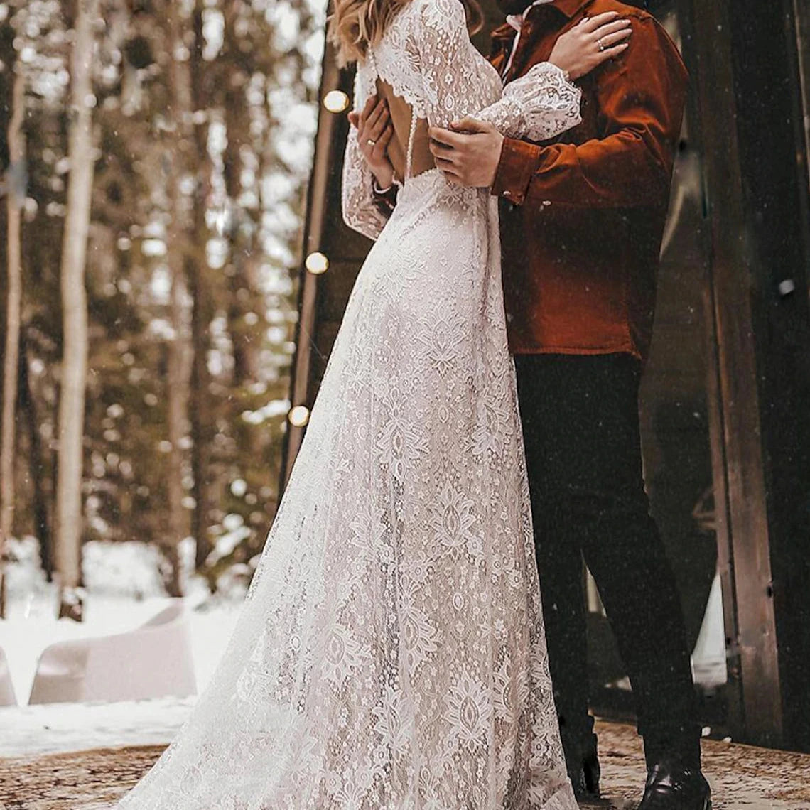 Robe de Mariée Boheme Avec Manche - Robe de mariée bohème