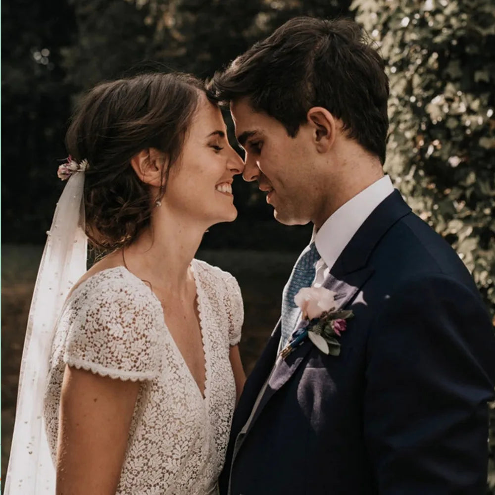 Robe de Mariée Bohème Manche Courte - Robe de mariée bohème