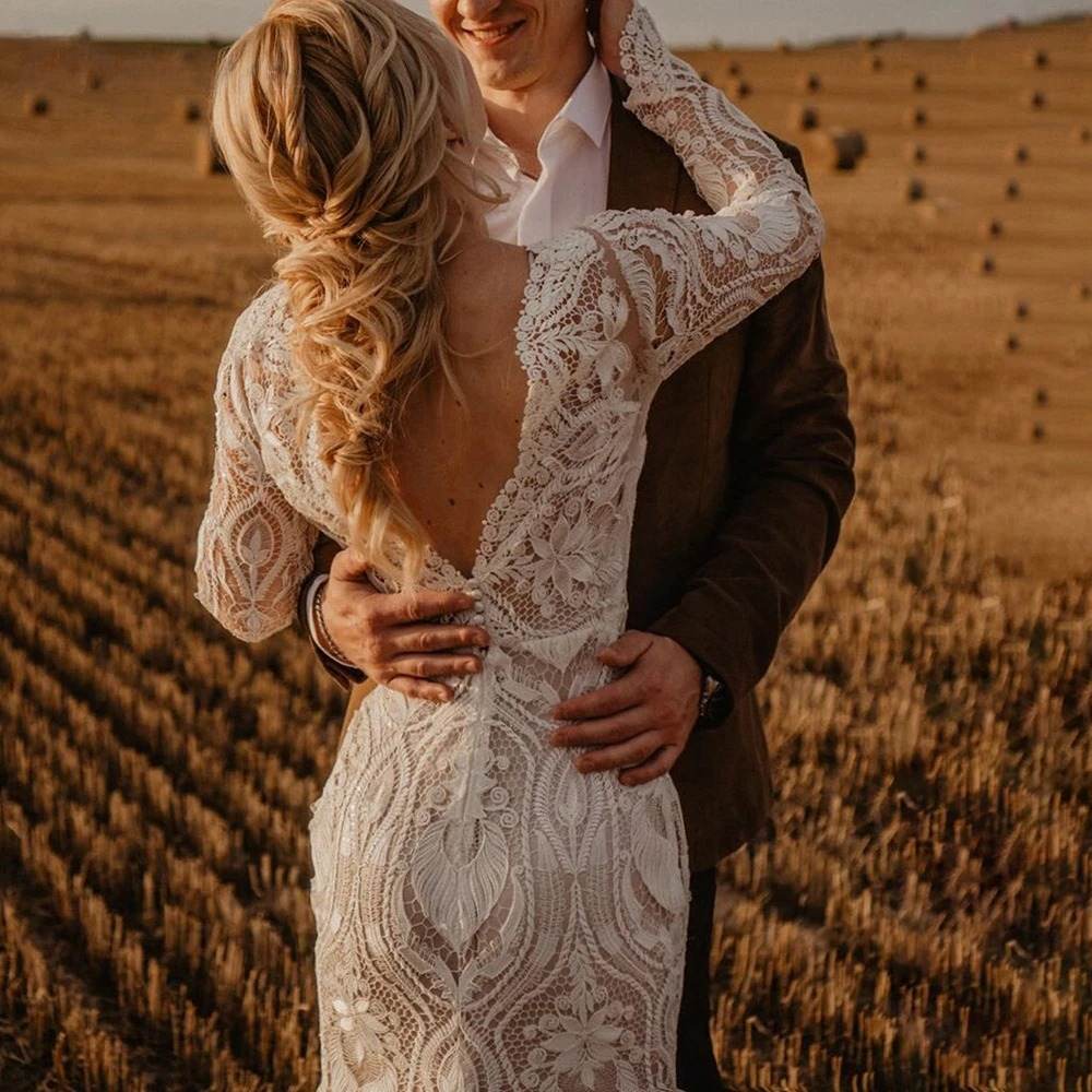 Robe de Mariée Bohème Dentelle Dos Nu - Robe de mariée bohème