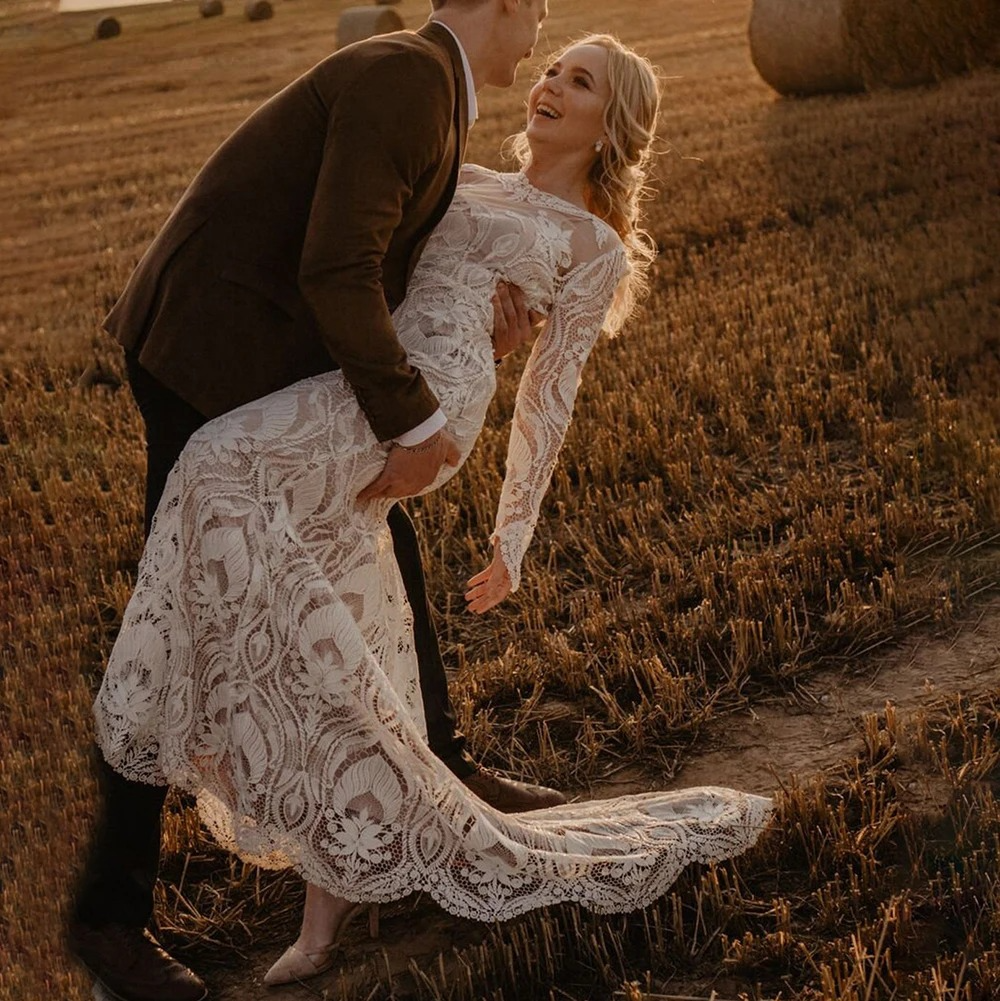 Robe de Mariée Bohème Dentelle Dos Nu - Robe de mariée bohème