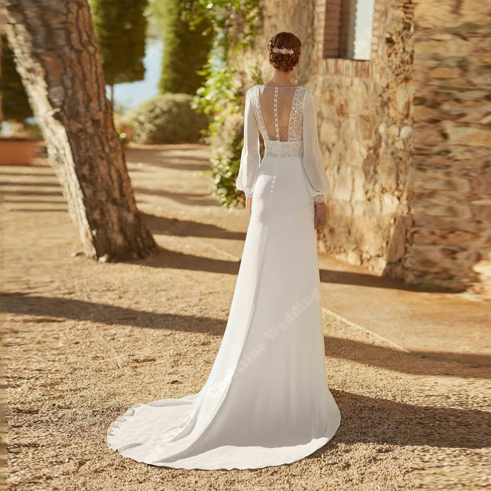 Robe de Mariée Bohème Manche 3/4 | Robe de Mariée Bohème