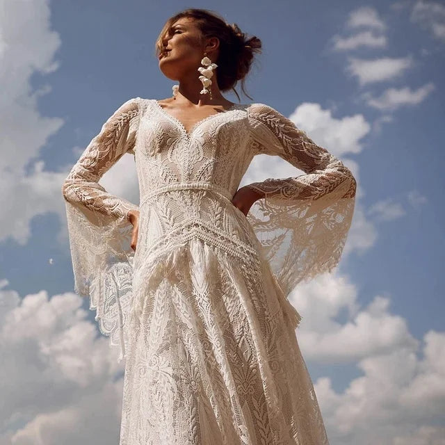 Boheme Robe de Mariée Hippie Chic | Robe de Mariée Bohème