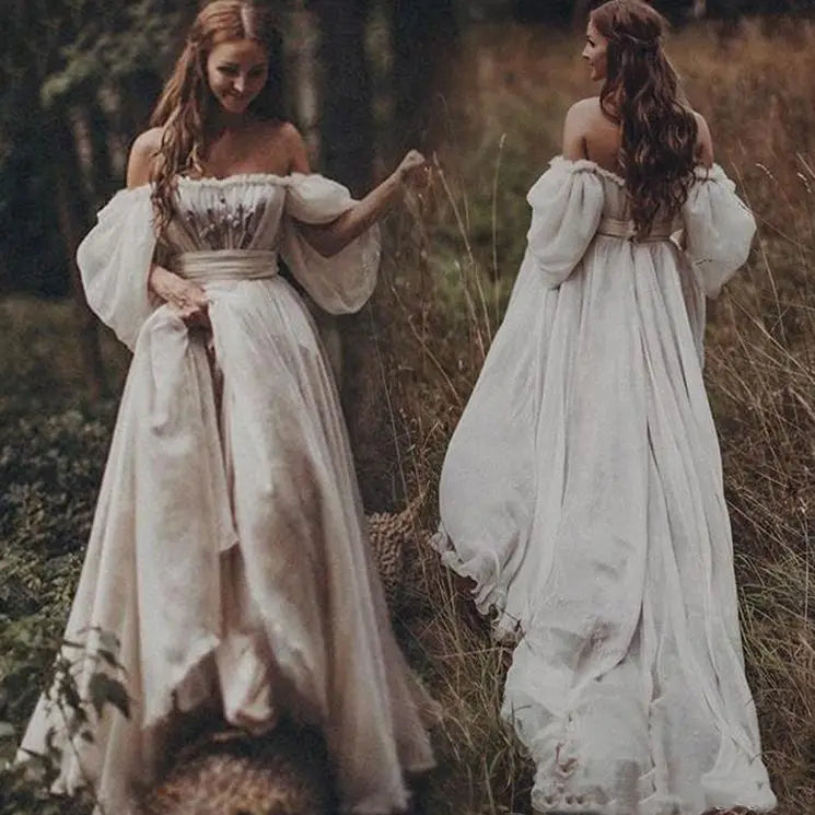 Robe de Mariée Bohème Champagne | Robe de Mariée Bohème