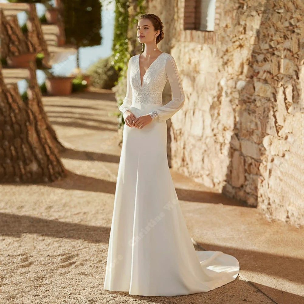 Robe de Mariée Bohème Manche 3/4 - Robe de mariée bohème