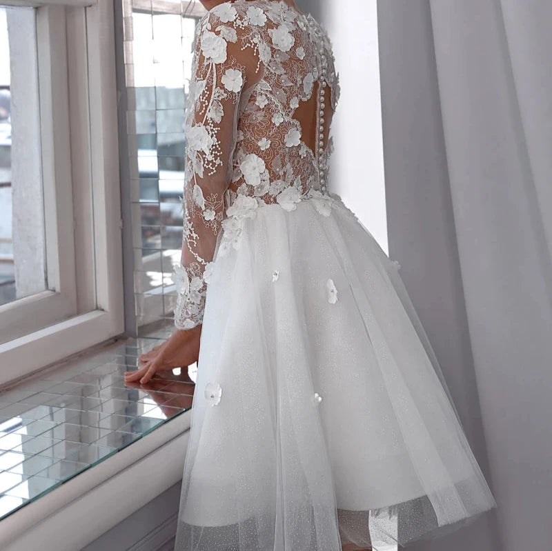 Robe de Mariée Bohème Champêtre Courte - Robe de mariée bohème
